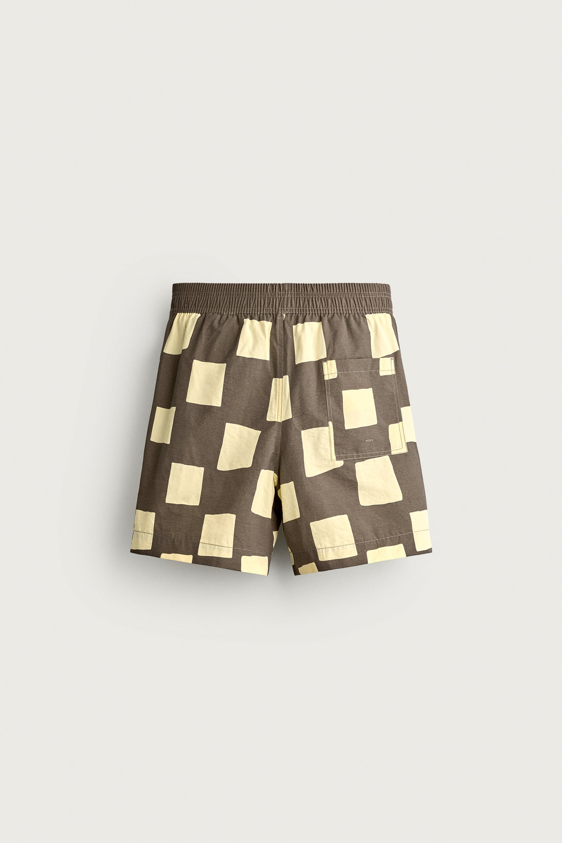 MAILLOT DE BAIN LONG À CARREAUX CONTRASTÉS