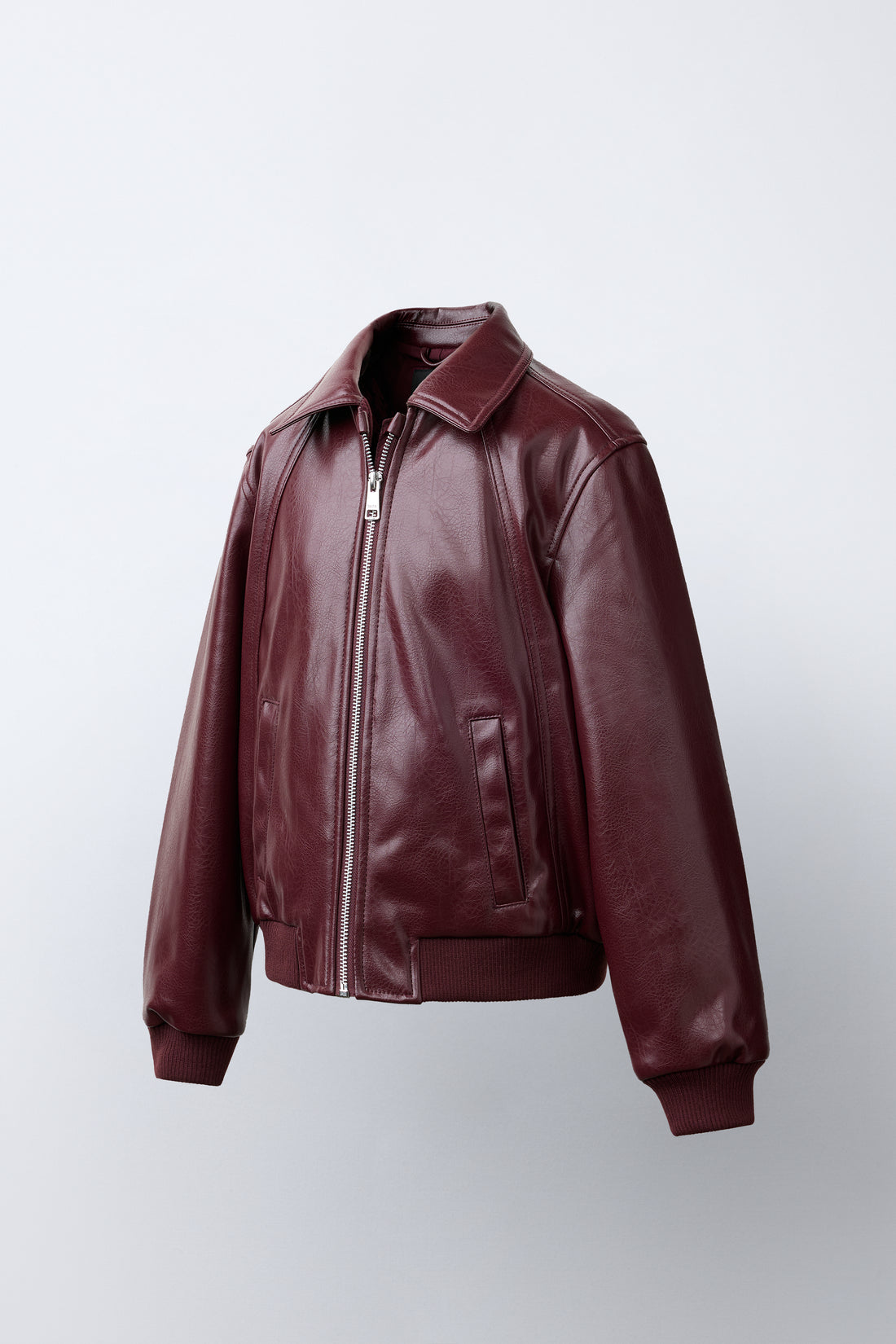 BLOUSON BOMBER EFFET MATIÈRE SYNTHÉTIQUE