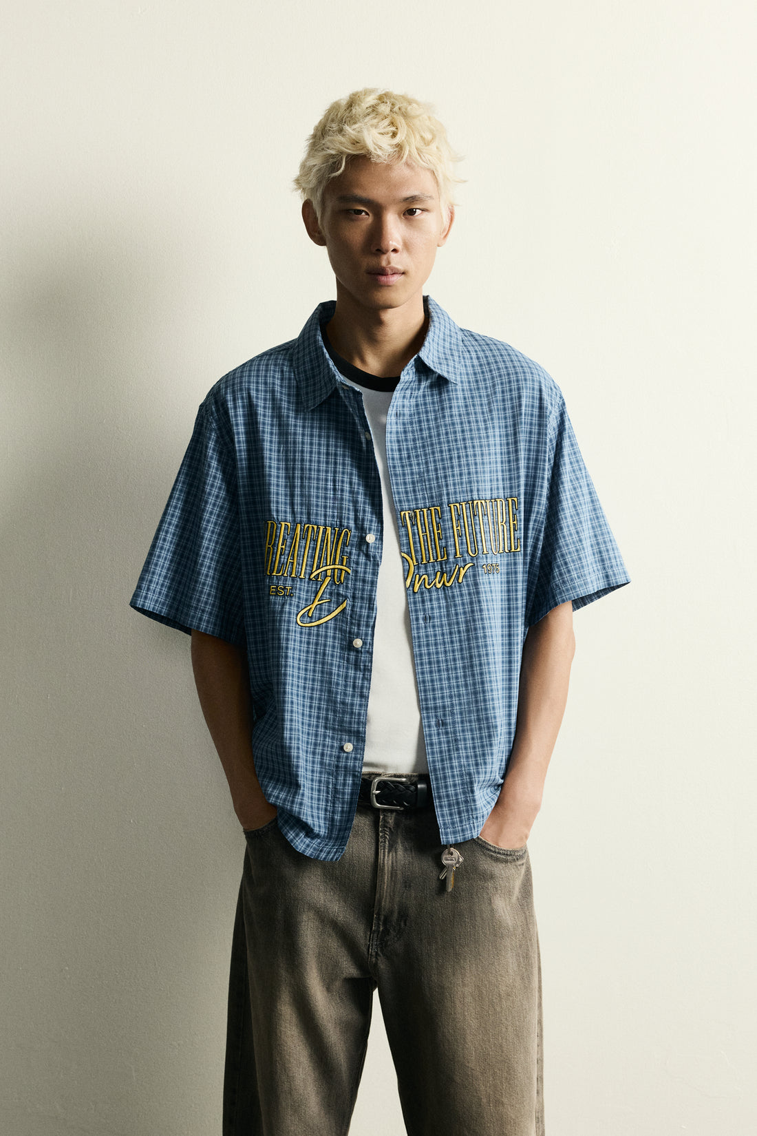CHEMISE RELAXED FIT À CARREAUX ET FERMETURE ZIPPÉE