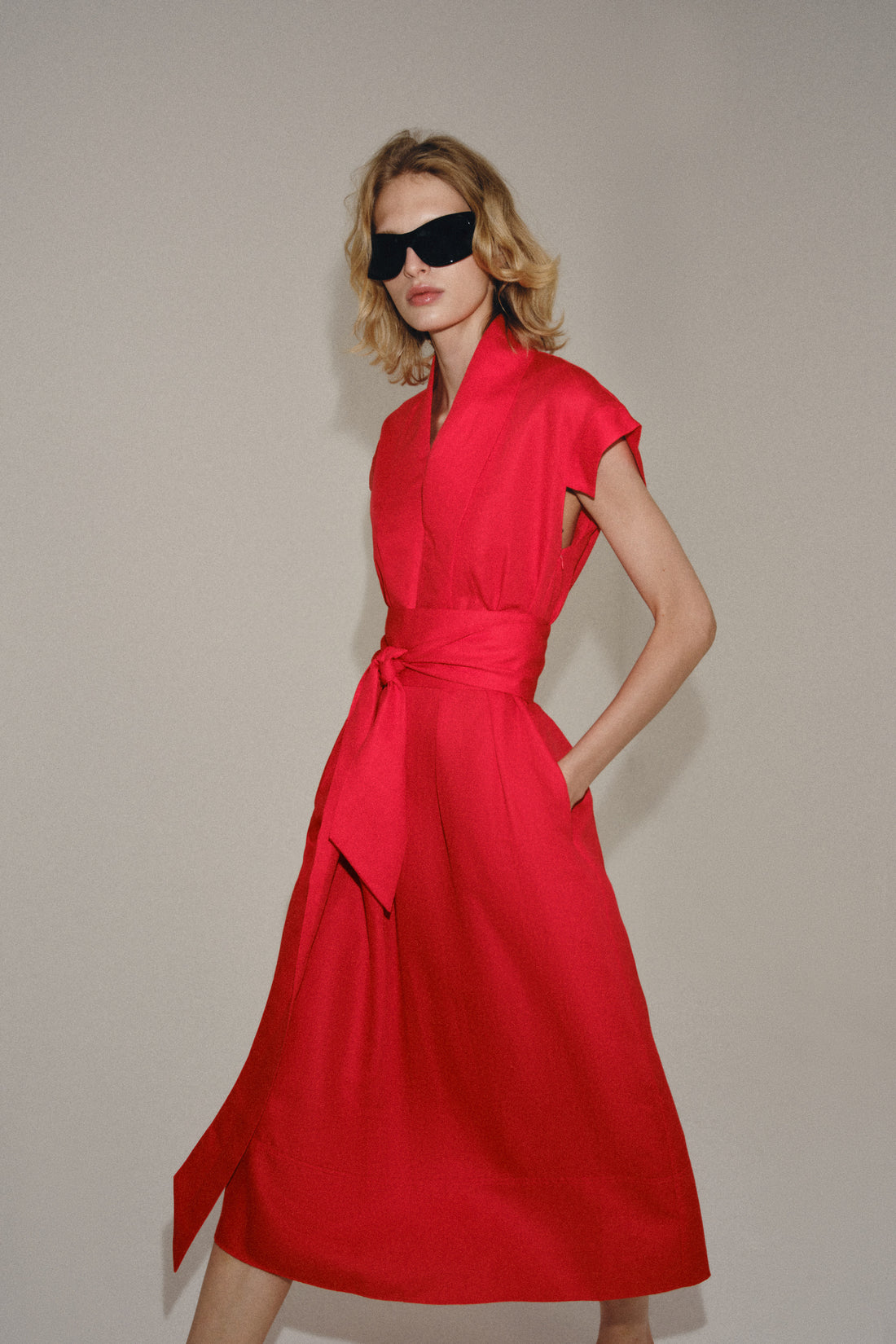 ROBE MI-LONGUE EN LIN ZW COLLECTION