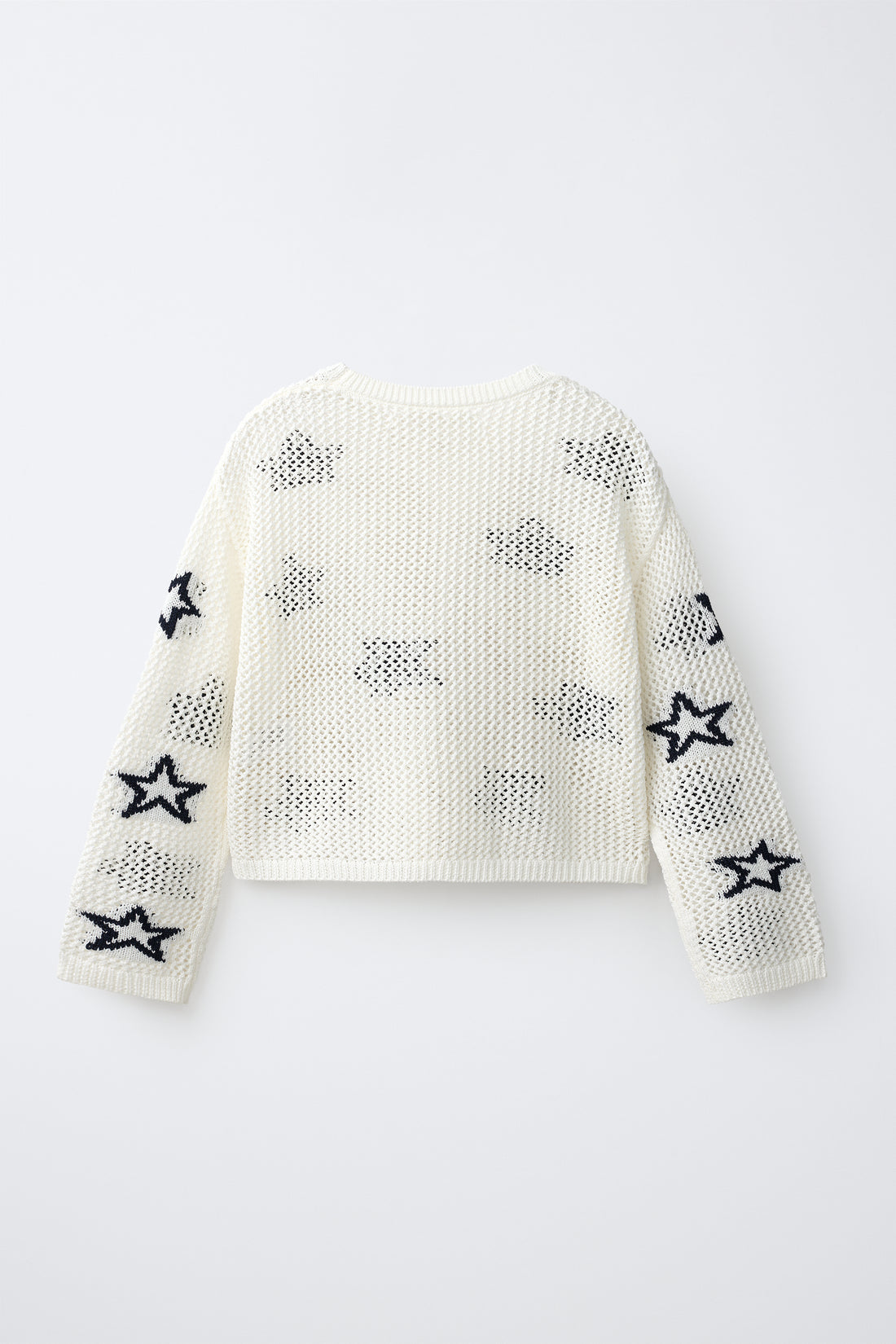 PULL EN RÉSILLE À IMPRIMÉ ÉTOILES