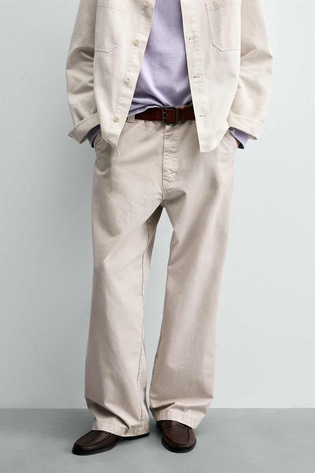 PANTALON CHINO STRAIGHT FIT DÉLAVÉ EFFET VINTAGE