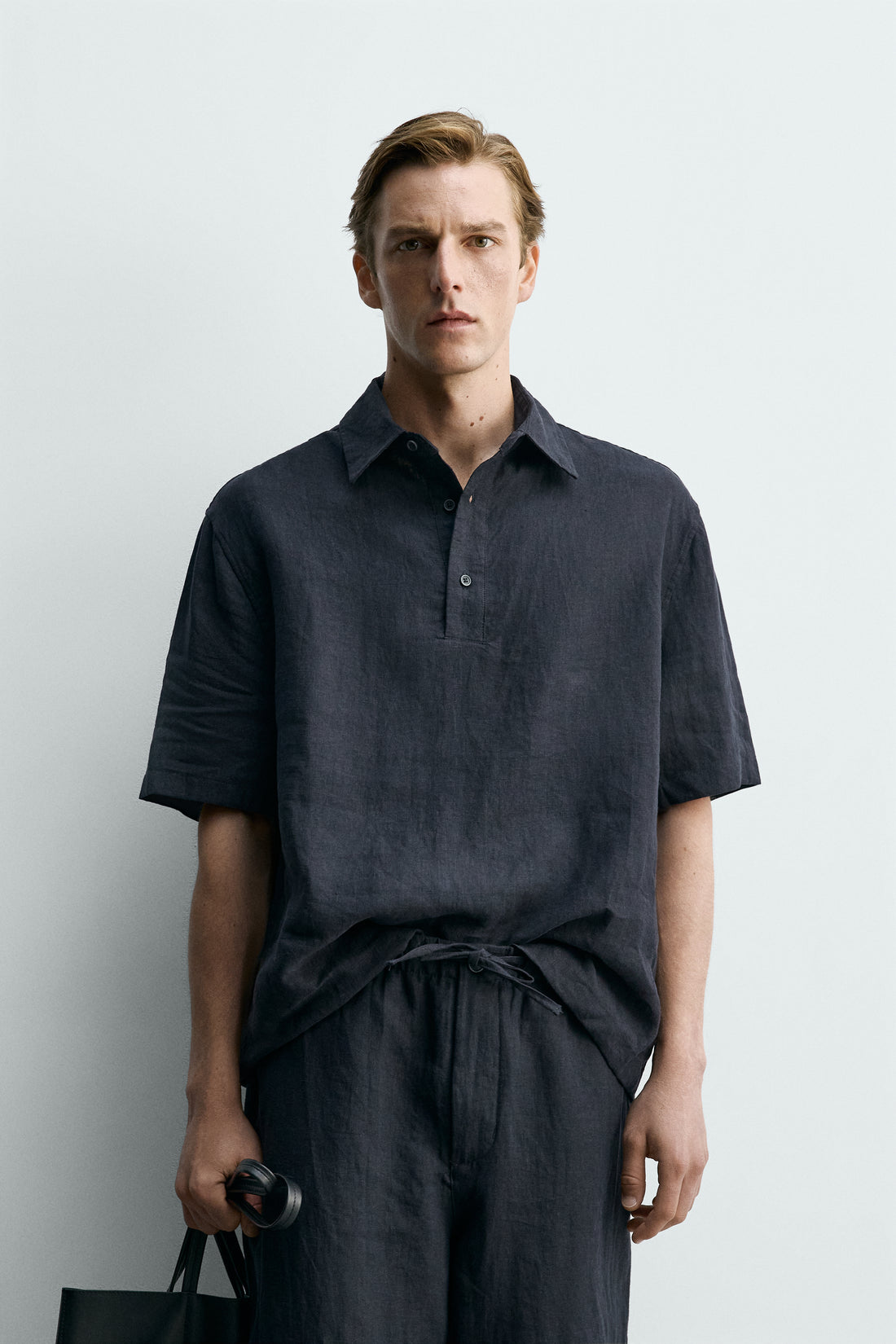 CHEMISE POLO BOXY FIT 100 % LIN