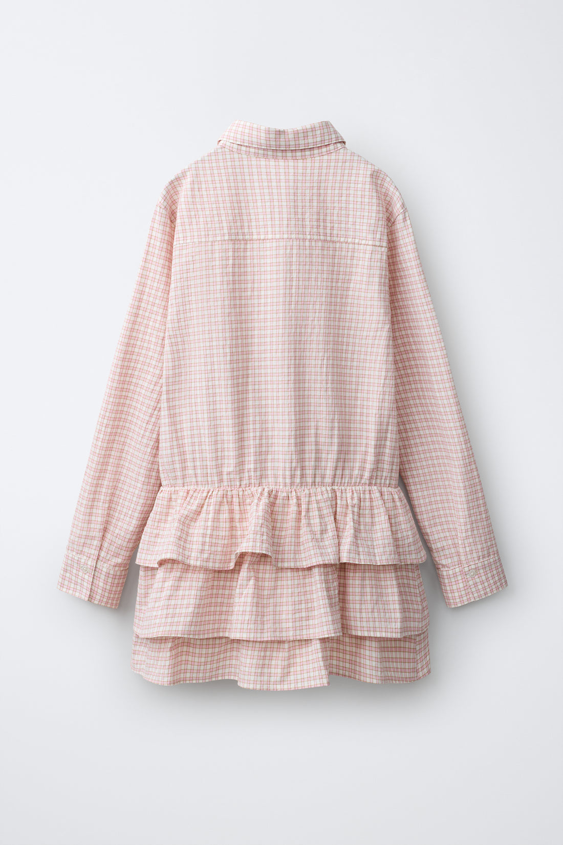 ROBE CHEMISE À CARREAUX ET VOLANTS