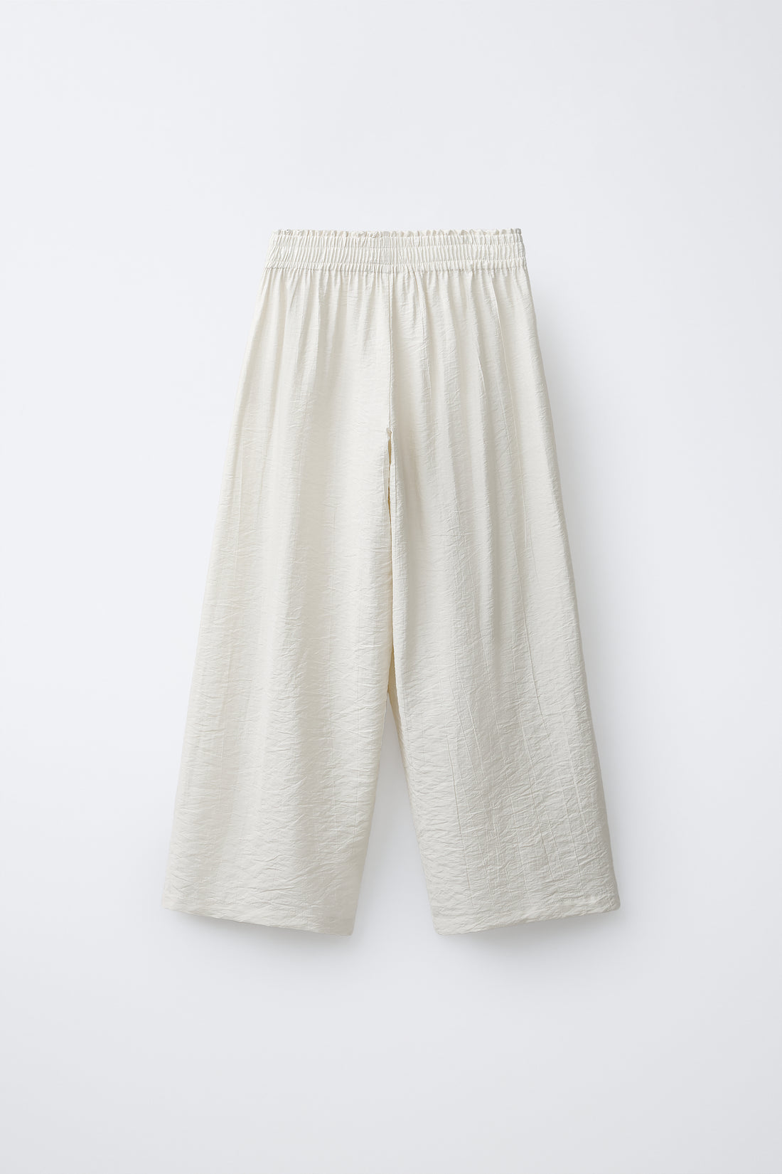 PANTALON À JAMBES LARGES EFFET FROISSÉ