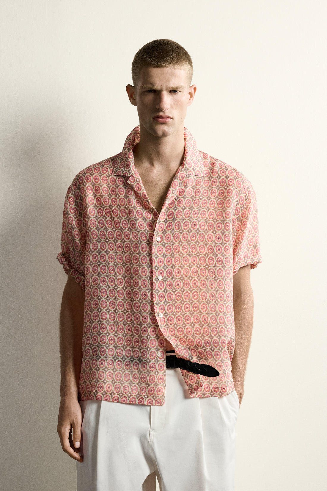 CHEMISE FLUIDE À IMPRIMÉ GÉOMÉTRIQUE