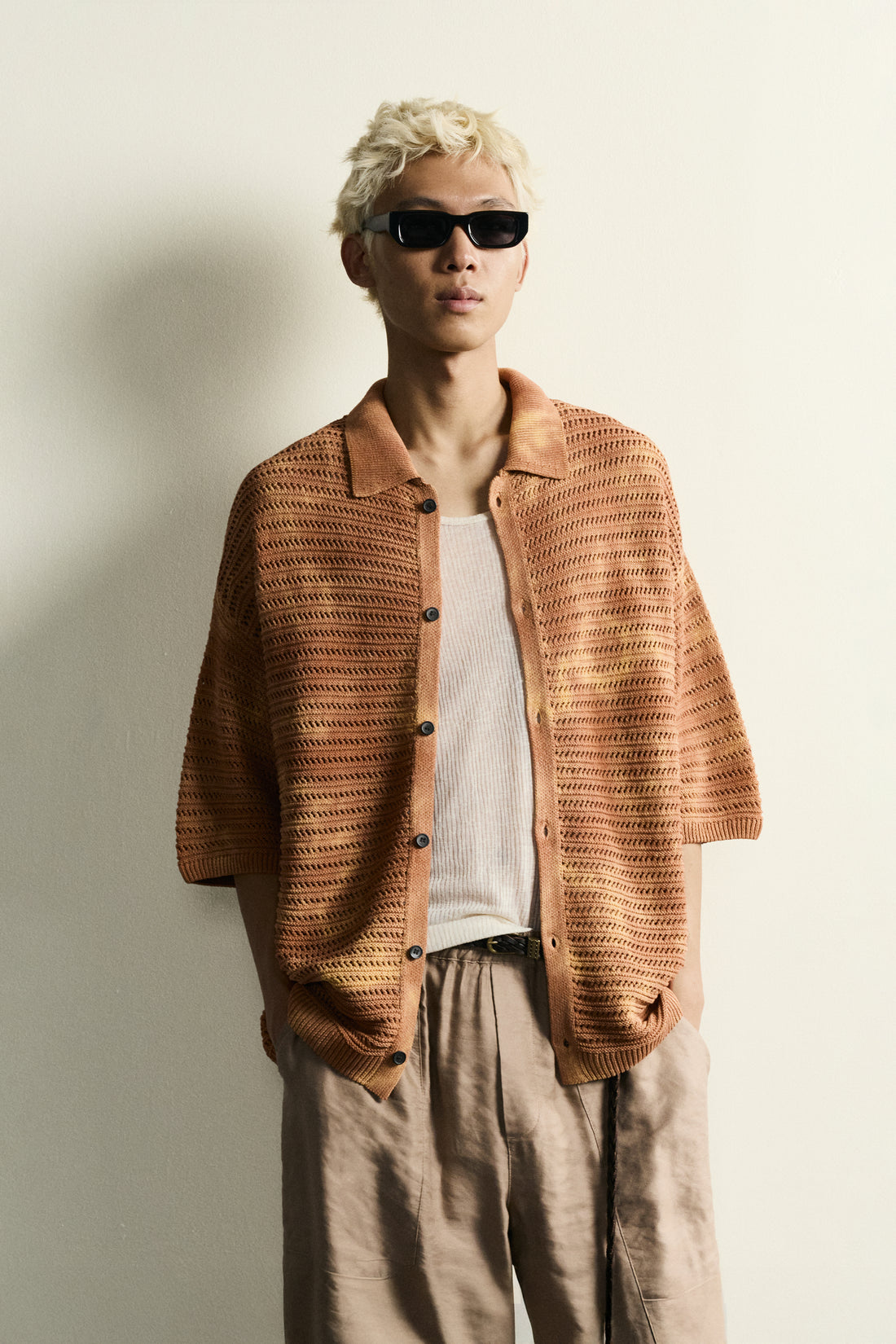 CHEMISE EN MAILLE RELAXED FIT EFFET DÉLAVÉ