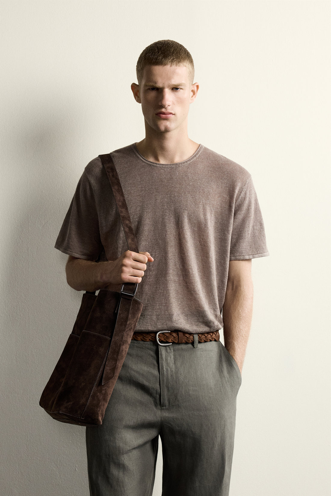 T-SHIRT EN MAILLE RELAXED FIT 100% LIN