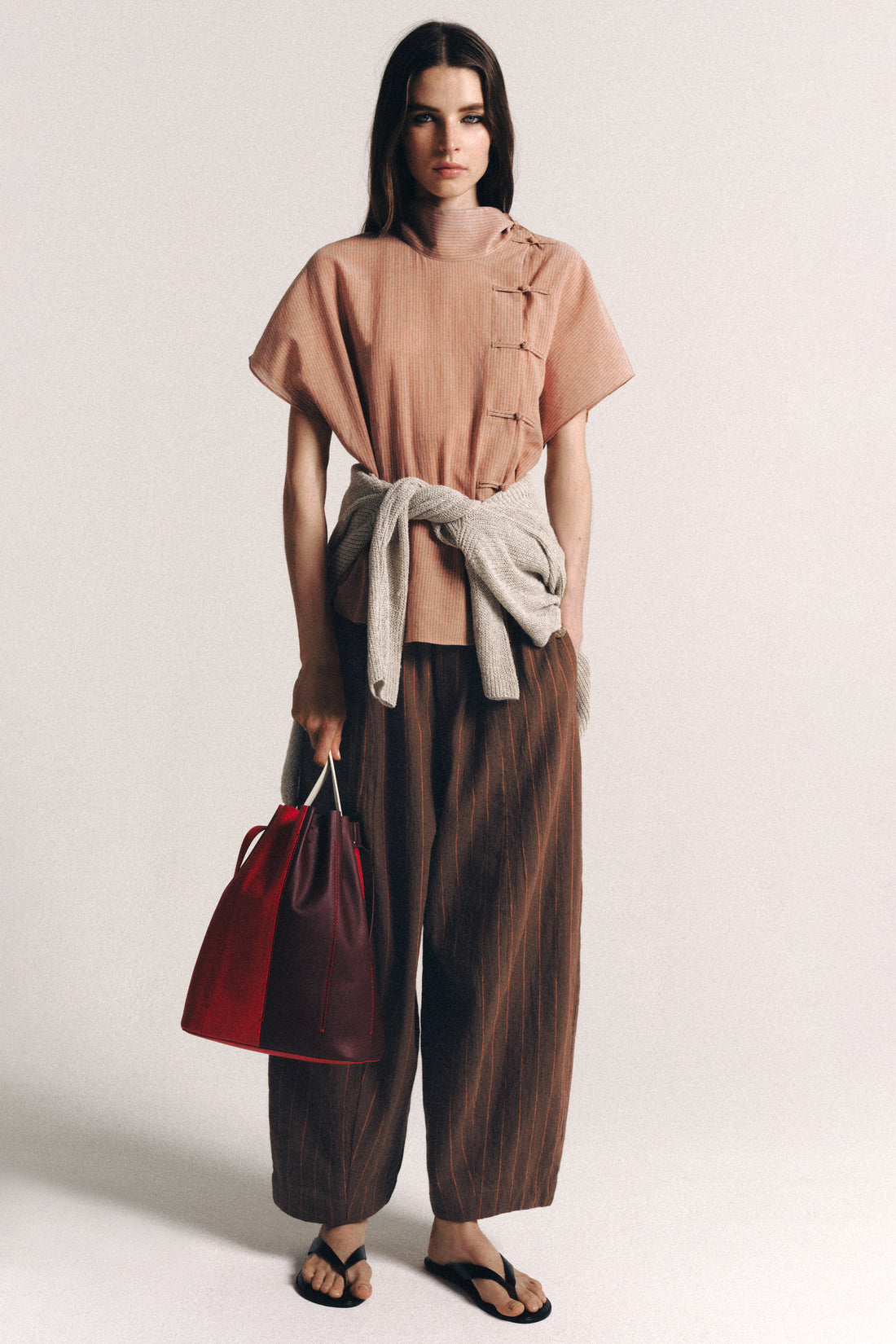 PANTALON RAYÉ EN LIN ZW COLLECTION