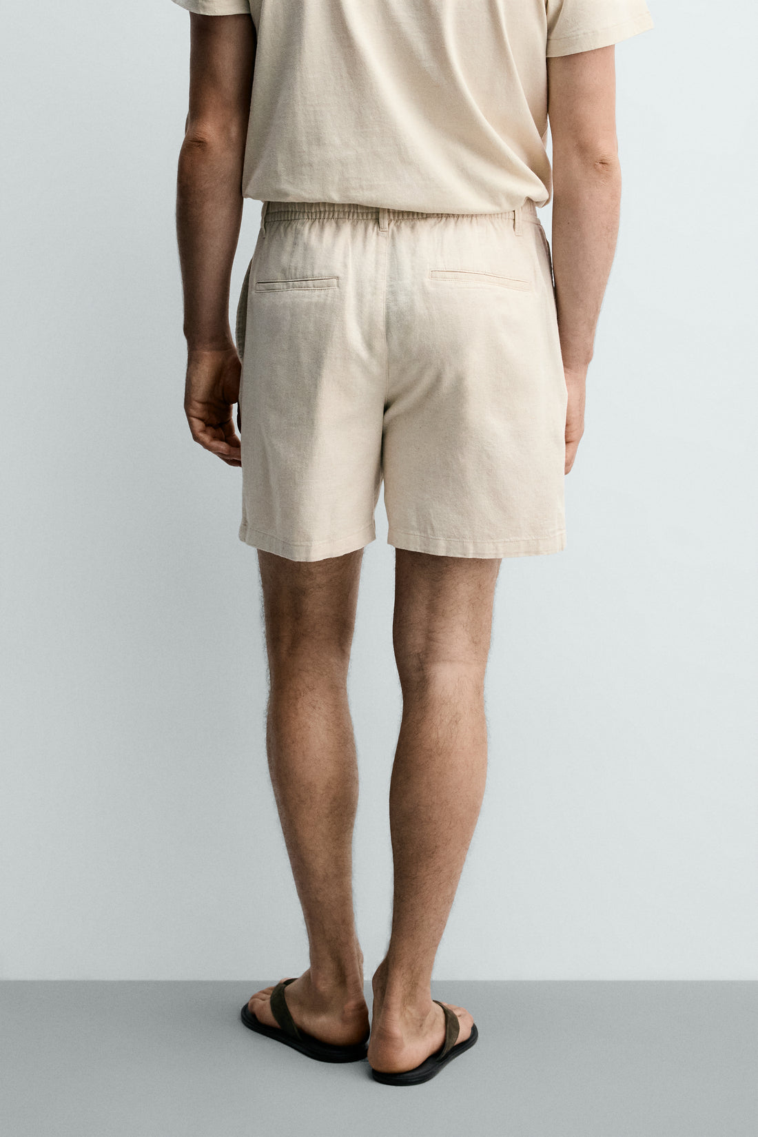 SHORT RELAXED FIT EN COTON ET LIN
