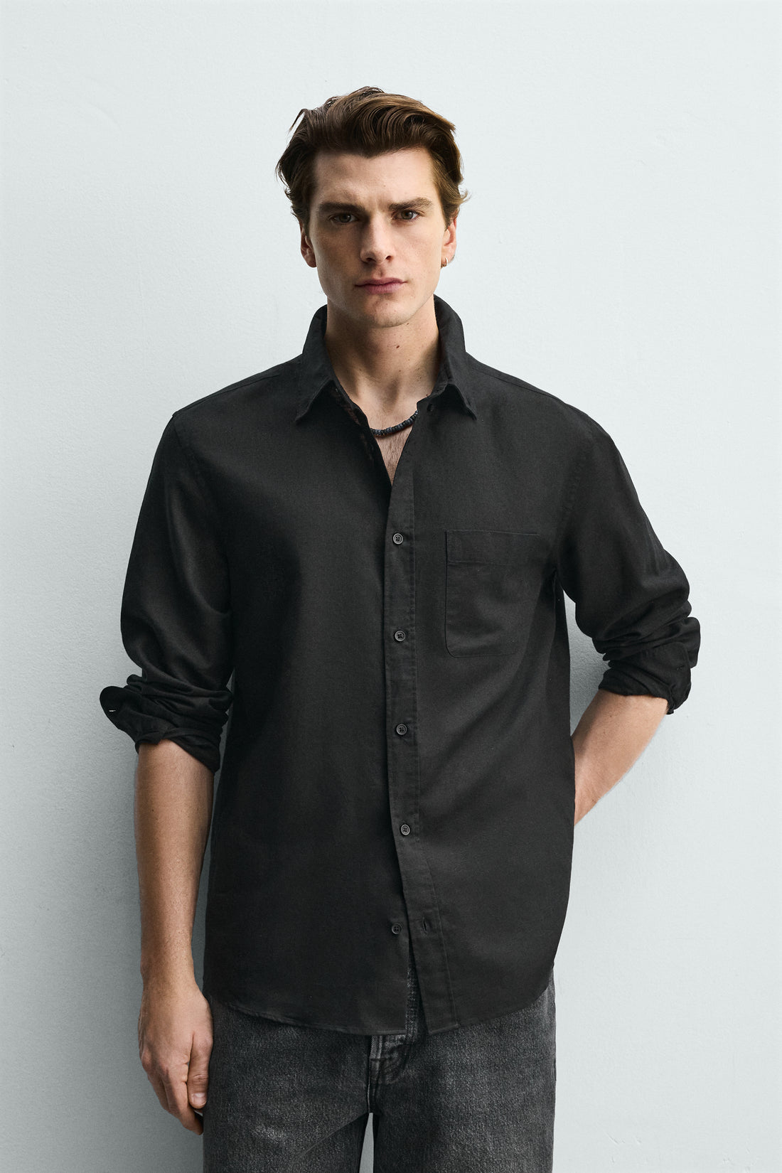 CHEMISE REGULAR FIT LIN ET COTON