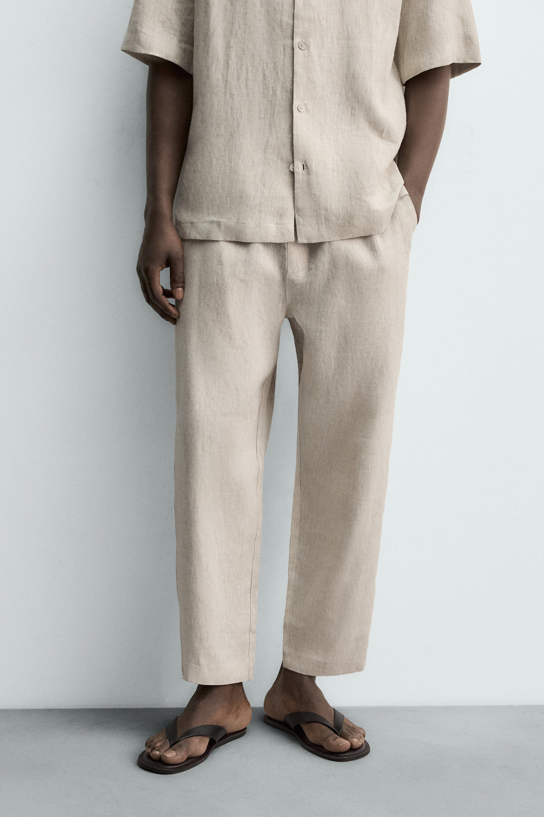 PANTALON COUPE DÉCONTRACTÉE 100% LIN