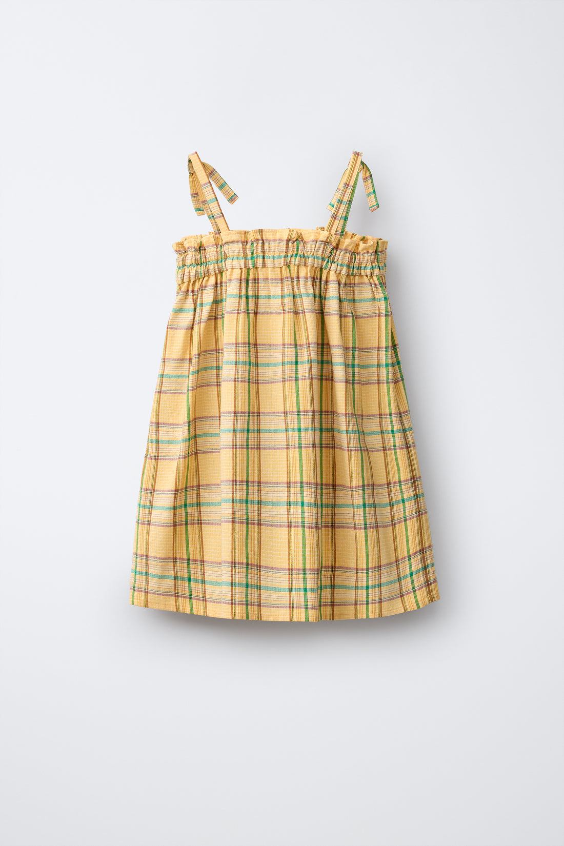 ROBE TEXTURÉE À CARREAUX BRODÉS