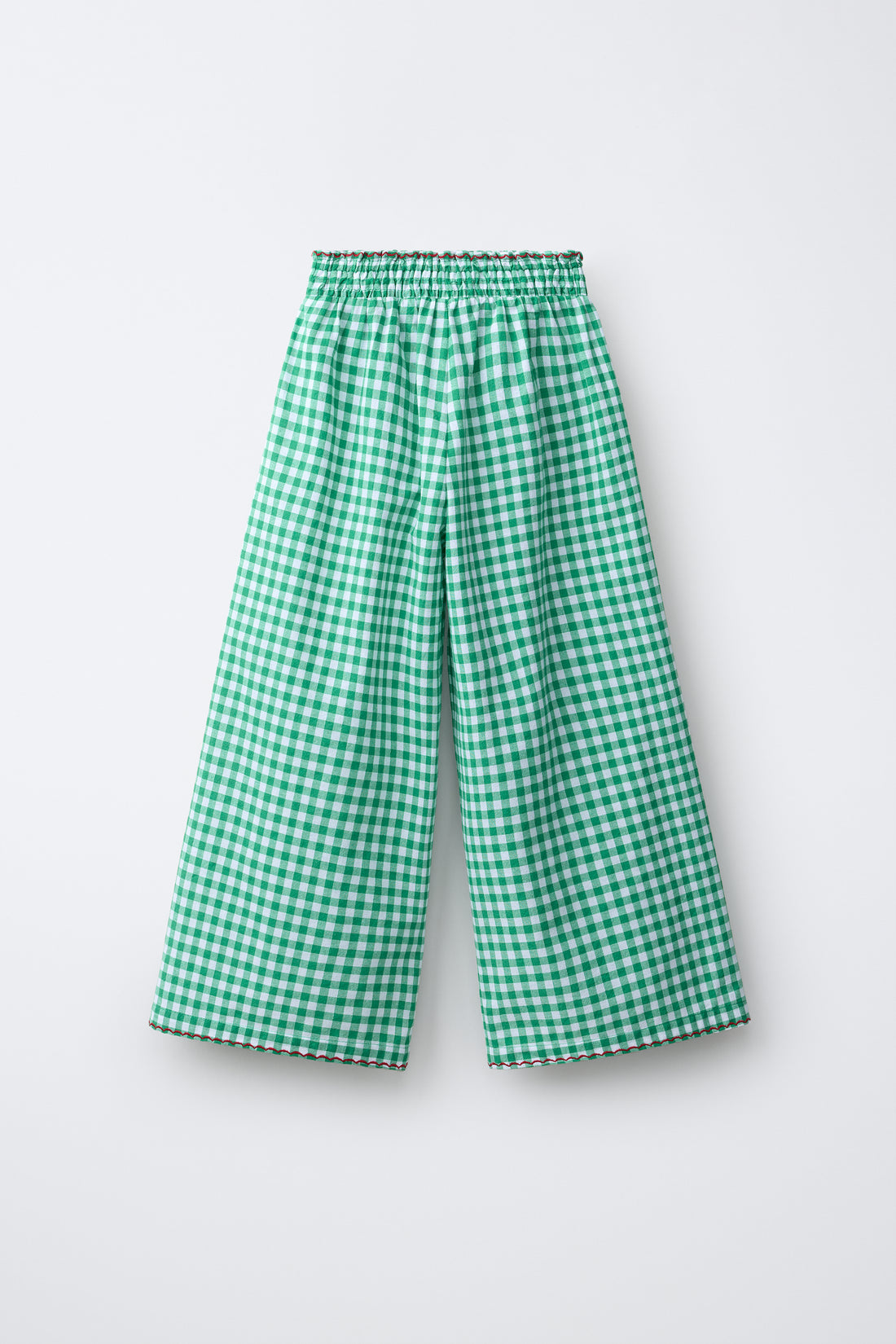 PANTALON LARGE À CARREAUX VICHY