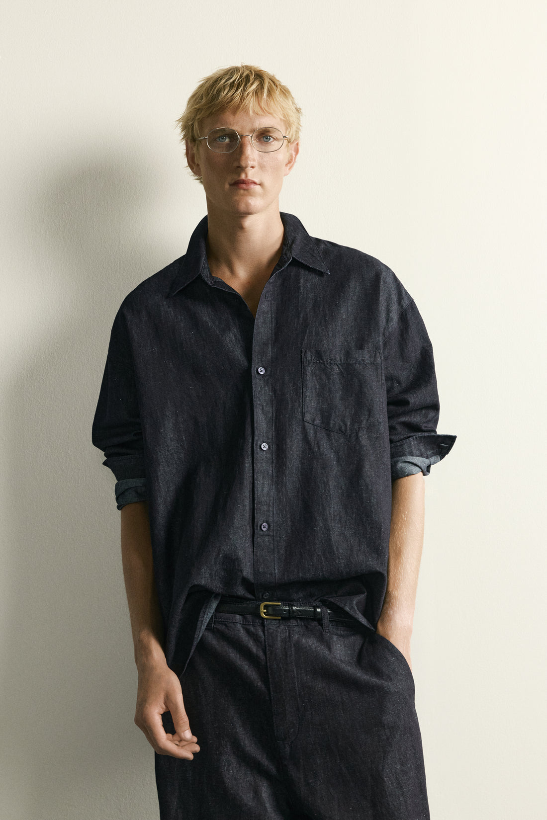 CHEMISE RELAXED FIT EN DENIM LÉGER