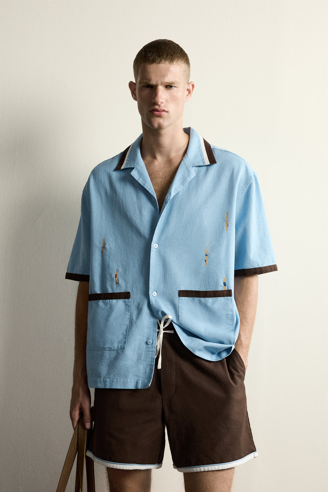 CHEMISE COUPE DÉCONTRACTÉE BRODERIE NAGEURS